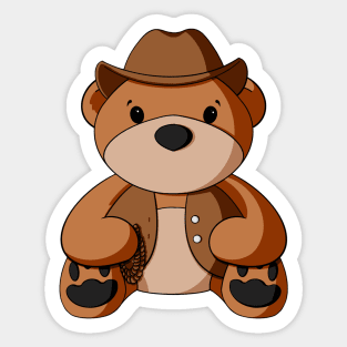 Cowboy Vest Teddy Bear Sticker
